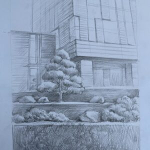 Архітектурний скетч Black Wood Tower. Графіка